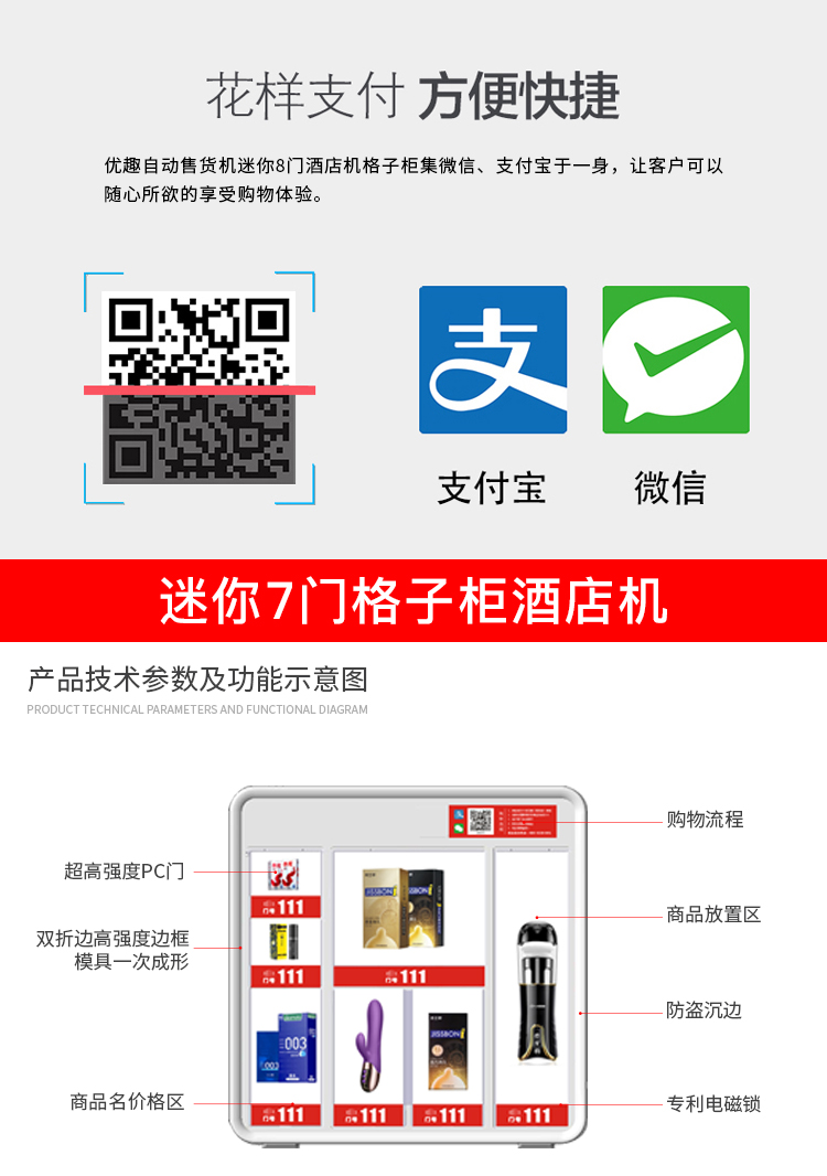 優趣生活自動售賣酒店機迷你型 無人新零售 專業定製(圖2)